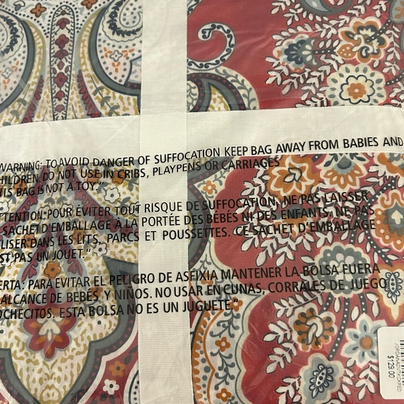 Pottery Barn Jordana Duvet Cover - Red and Blue - Picture 3 of 4